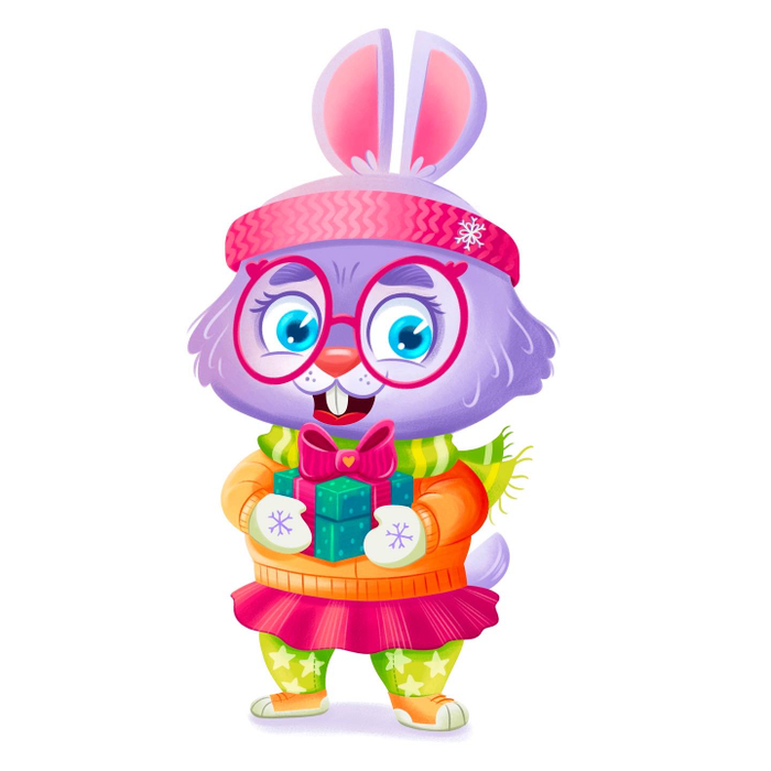 Зайка новогодняя