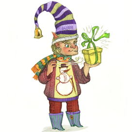 Гномик-упаковыватель подарков