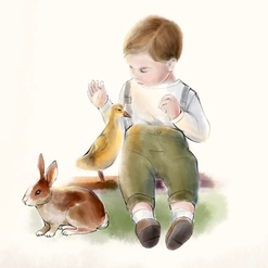 Разворот детской книги в стиле ретро 