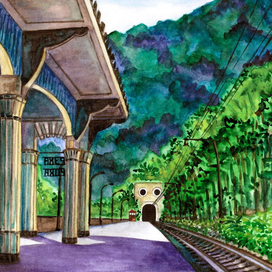 Абхазия. ж/д станция Псырцха