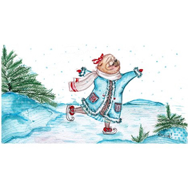 Мопс на коньках