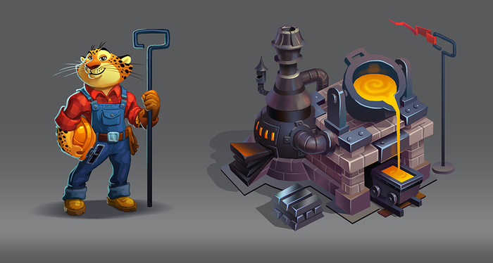 Леопард сталевар и его здание