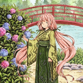 Девочка в кимоно