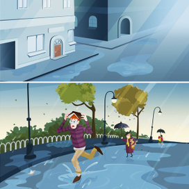 Переменная облачность, местами дождь