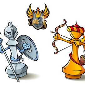 Шахматные фигуры - пешки (крестоносцы и сарацины)