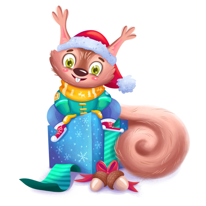 Бельчонок новогодний