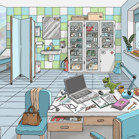 Рабочее место врача. Виммельбух