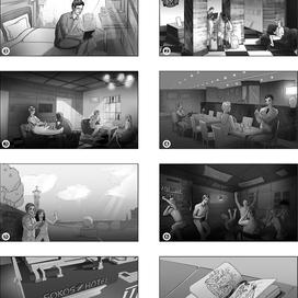 Ч/Б раскадровка для Sokos Hotel