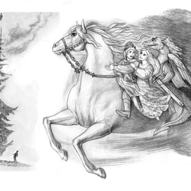 Рисунок к роману-сказке "Три моста"