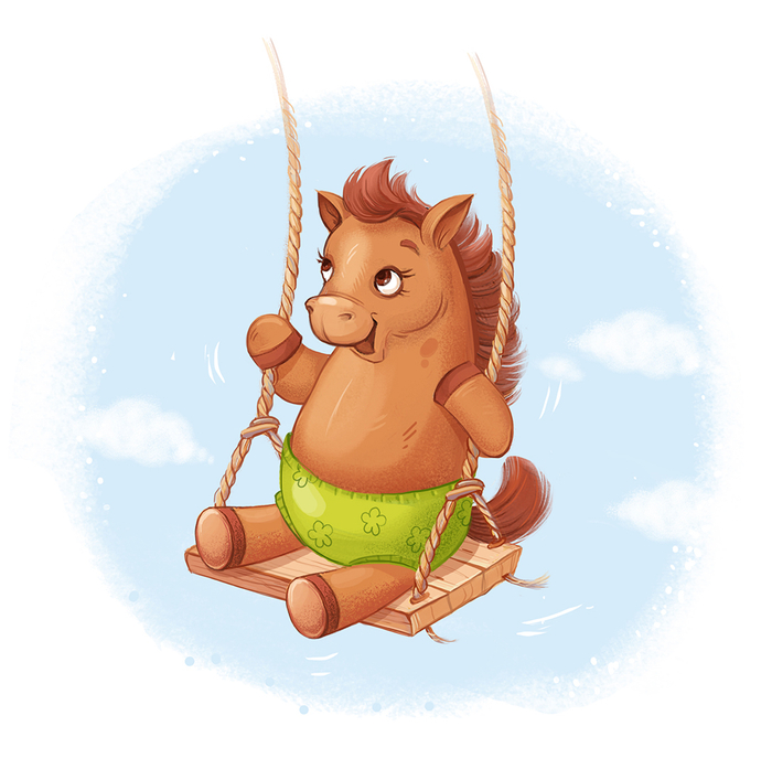 Лошадка на качелях