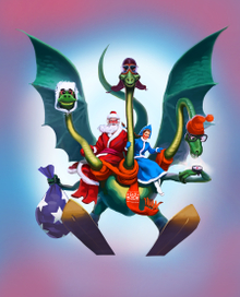 Горыныч, Мороз и Снегурочка.