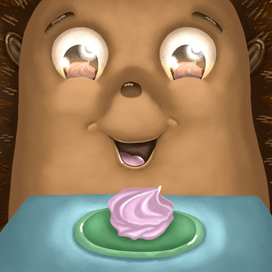 2я иллюстрация из серии "кролик, который любит зефир"