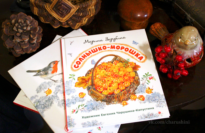 Рисунок на переплёт к книге М. Зарубиной "Солнышко-морошка"