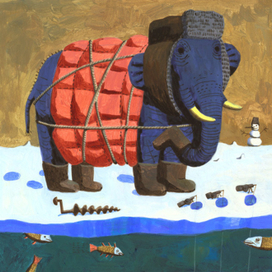 Слон на рыбалке