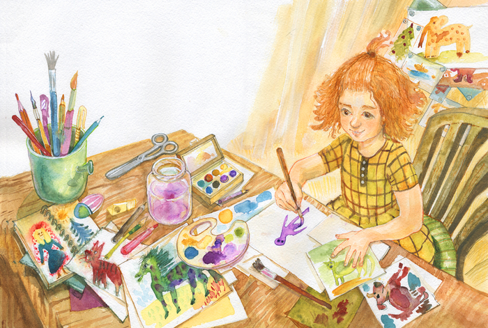 Нарисовала Маша человечка