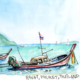 Равай. о. Пхукет. Пейзаж с рыбацкими лодками
