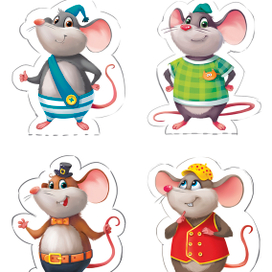 Фигурки мышей для игры "Сыромания". Изд. Геодом, 2019