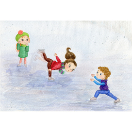 Детки на катке.