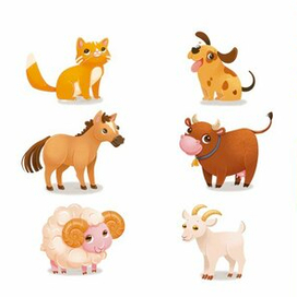 иллюстрация животных для детской книги сельские зверята