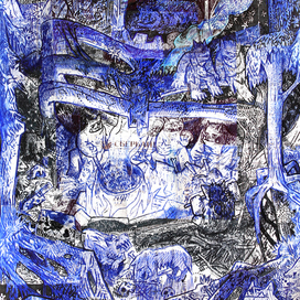 Лес. Вечер у костра