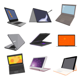 Сет объектов «ноутбуки» для мобильной игры