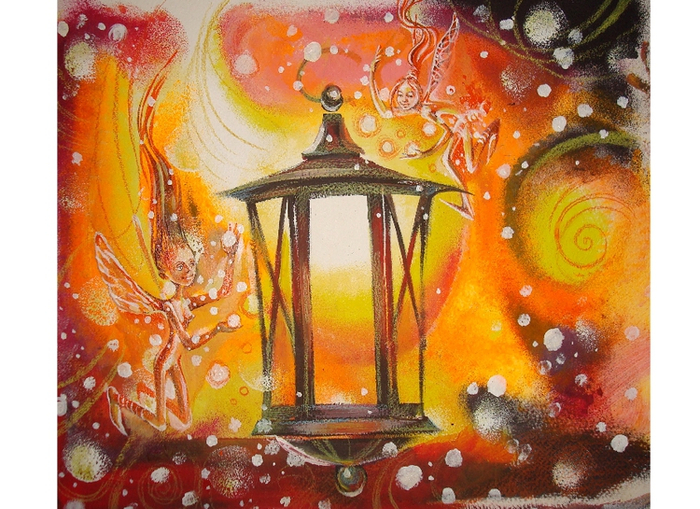 фонарные феи играют в снежки