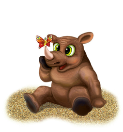 Персонаж носорог для батутного комплекса.