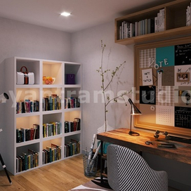 Кабинет Современная 3D-модель интерьера Идеи дизайна от Архитектурной Студии