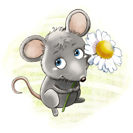 Мышка с ромашкой