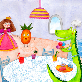 Разворот к книге "Принцесса и Ананасик"