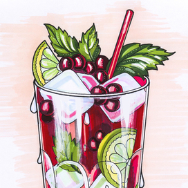 Мохито с черной смородиной