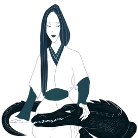 Дева с фамилиаром-крокодилом