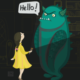 Monster and little girl