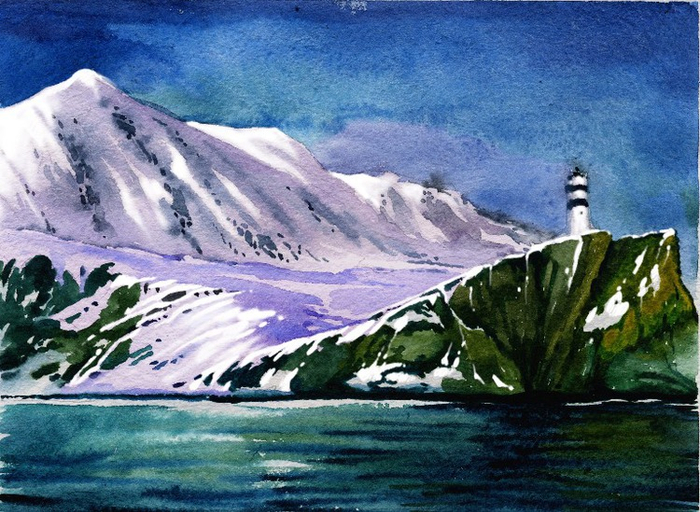 На побережье океана