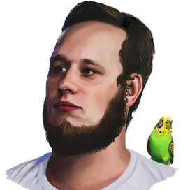 Портрет в диджитале для аватара на твиче парня.