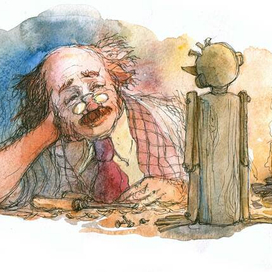 Иллюстрация к книге А.Толстого "Золотой ключик"