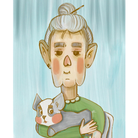 Бабушка и кот