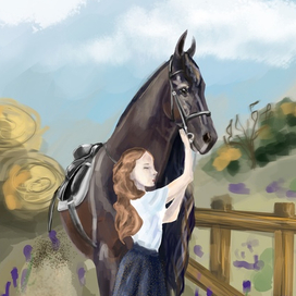 Портрет девочки с лошадью