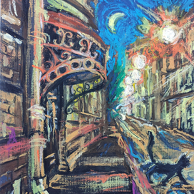 Прогулка черного кота