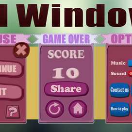 UI(Pause,Game Over, Options window)