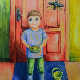 Юный натуралист. Детская иллюстрация