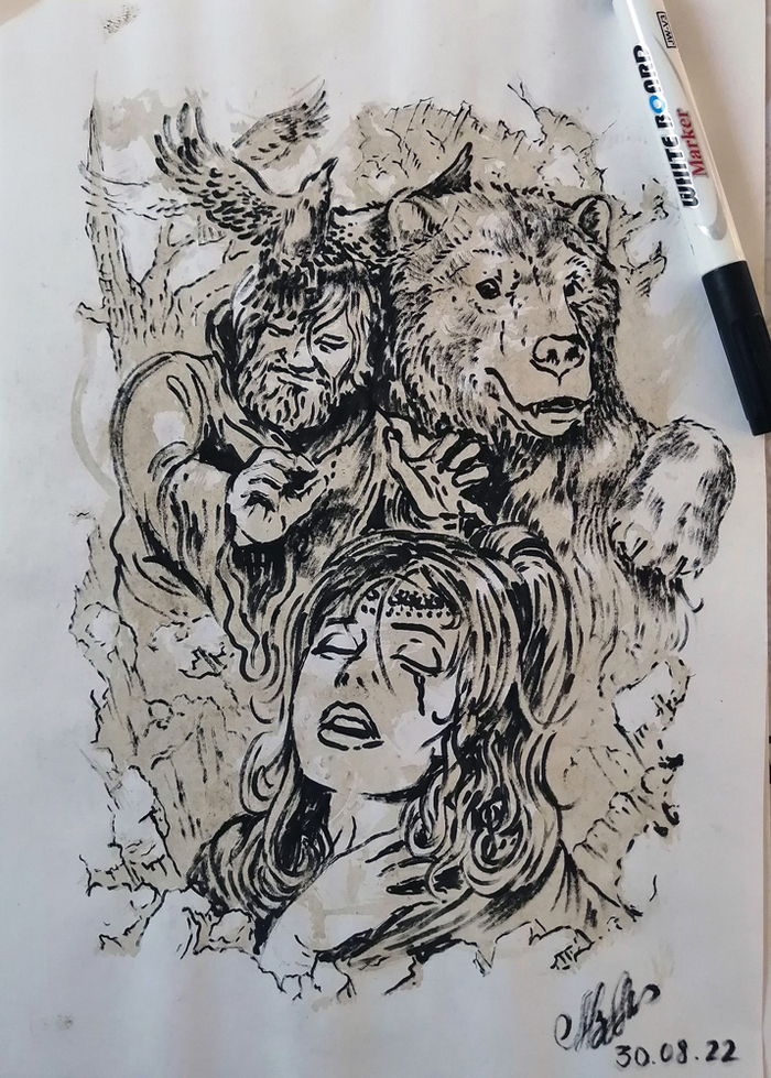 конечный скетч из пятна