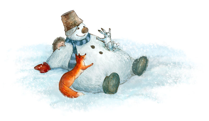 Зимняя сказка. Катание на Снеговике