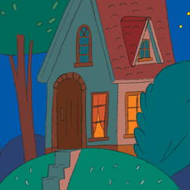 илл. к развивающим карточкам для детей "ночь"