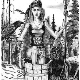 Внучка у бабушки на каникулах