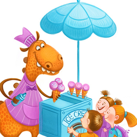 Дракоша, мороженое, дети