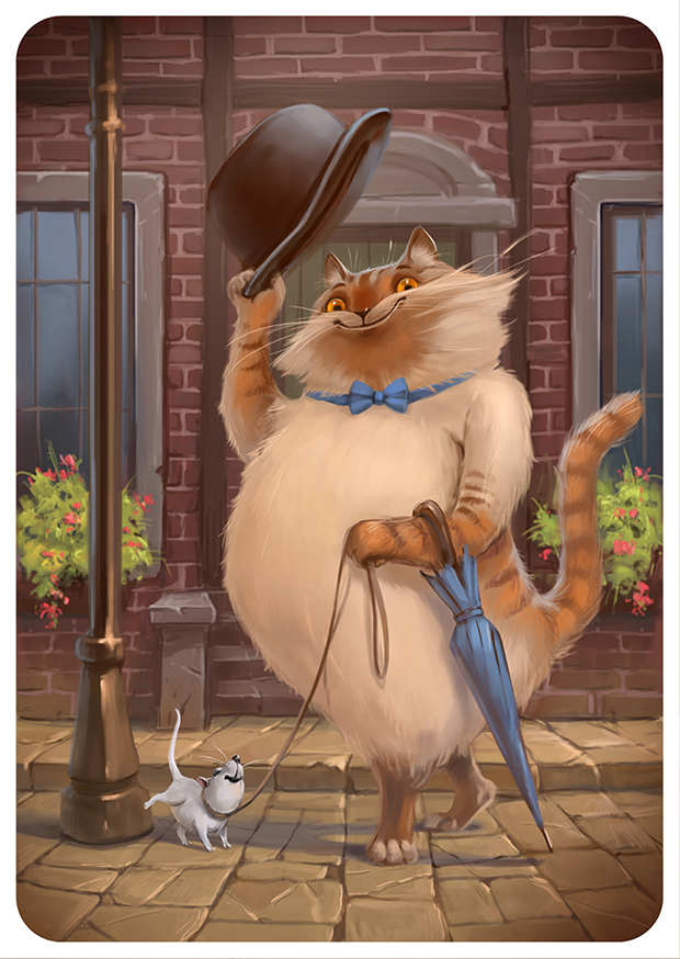 Котик на прогулке