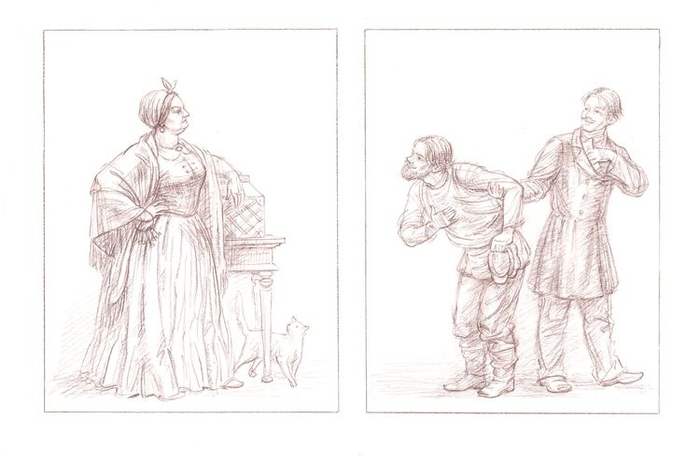 "Правда хорошо, а счастье лучше" А.Н. Островский; иллюстрация(разворот)