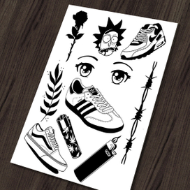 Пример флеш-сета в чб минимализме