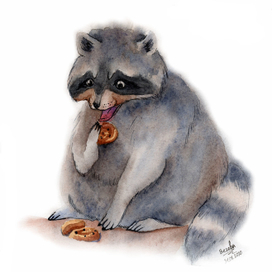 Енот и улитки с изюмом